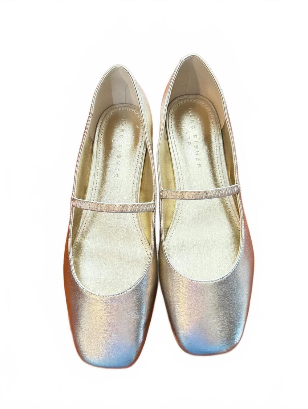 Marc Fisher LTD Gold Mary Jane Flats Size 8.5M